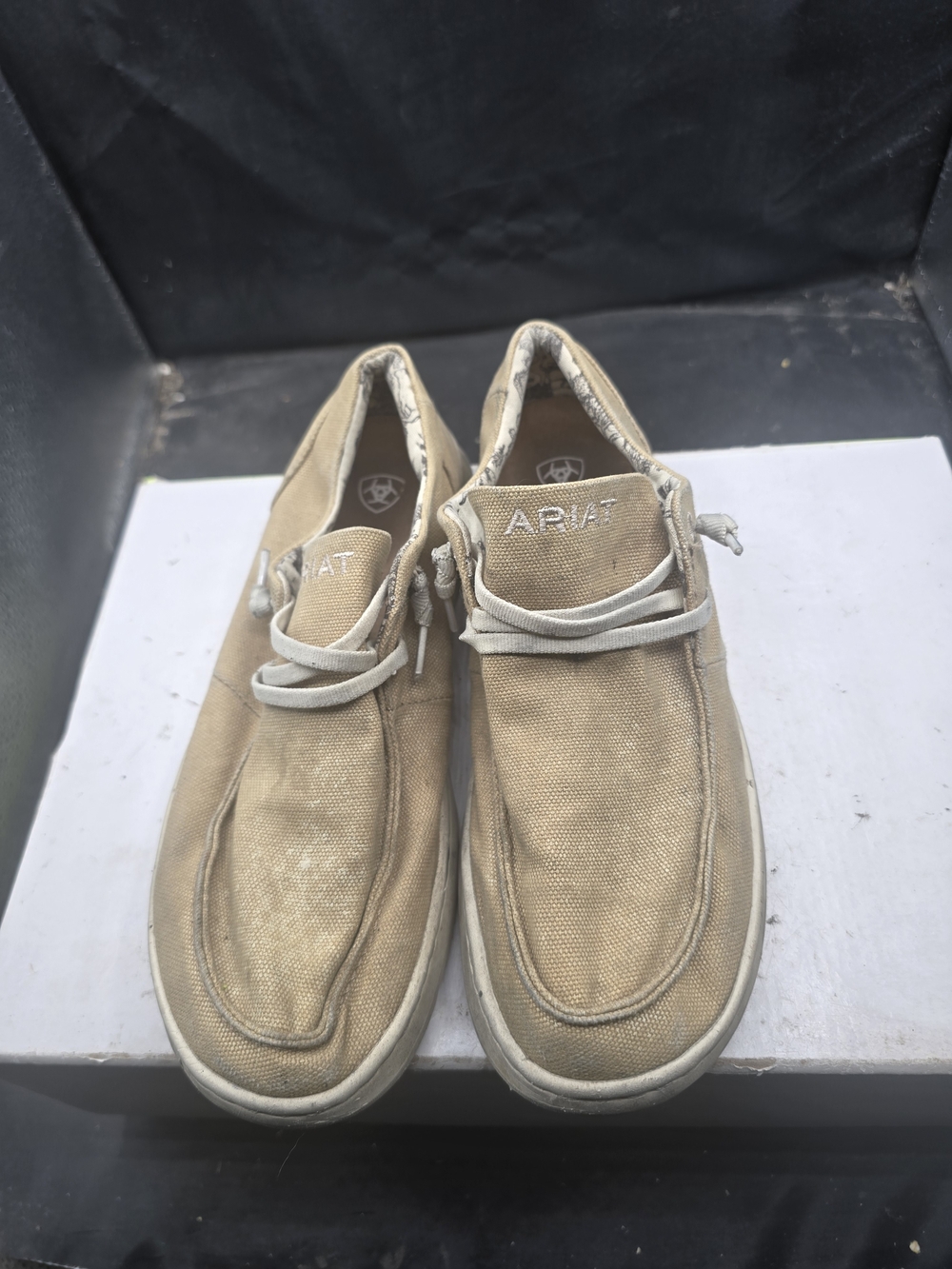 Ariat Mens Tan Canvas Casual Slip-On Shoes